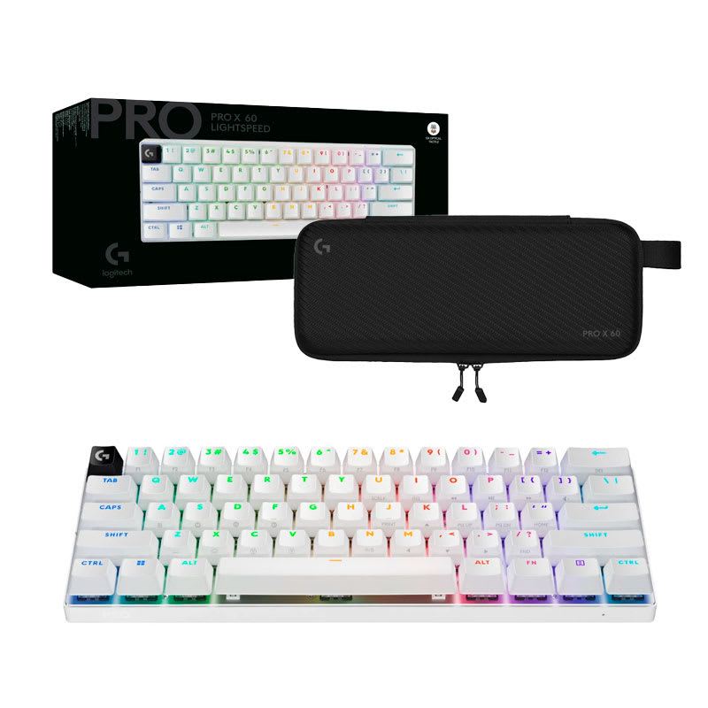 TECLADO LOGITECH G PRO X 60 LIGHTSPEED BT/ÓPTICO/65 HRS/RGB BLANCO (920-011921) (NT8)2