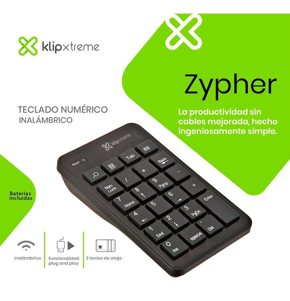 TECLADO NUMERICO ZYPHER WIRELESS (KNP-110)3