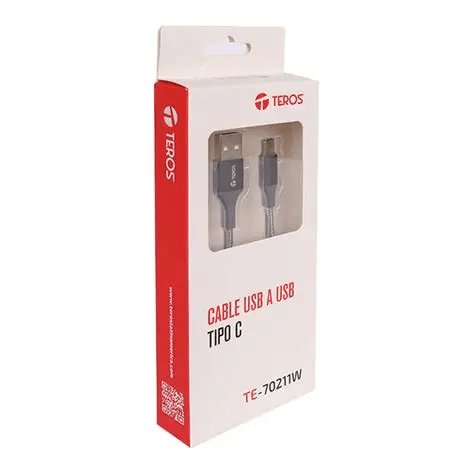 CABLE USB TEROS A-C 60W 3A GRIS TE-70211W (TE70211L) (NT4) 0