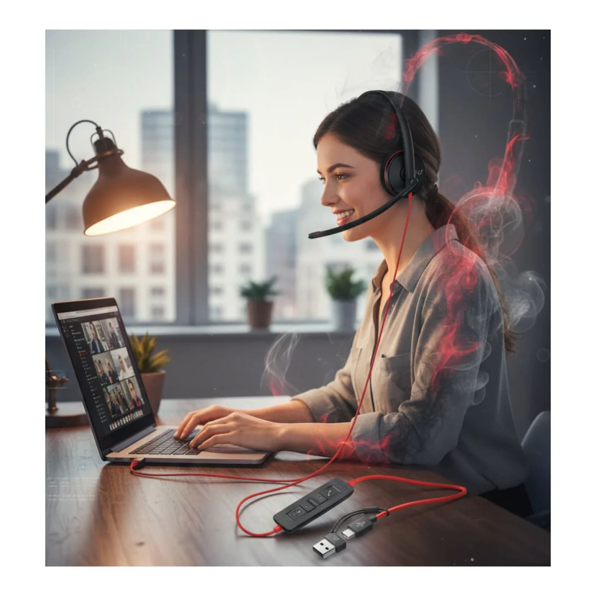 AUDIFONO POLY BLACKWIRE 3320 + ADAPTADOR USB-C/A, MICROSOFT TEAMS (8X220AA) (NT6)4