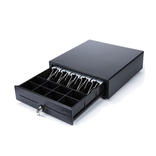 GAVETA DE DINERO CUSTOM AMERICA RJ12 8 SLOTS NEGRO (971GF010000022) (NT3)4