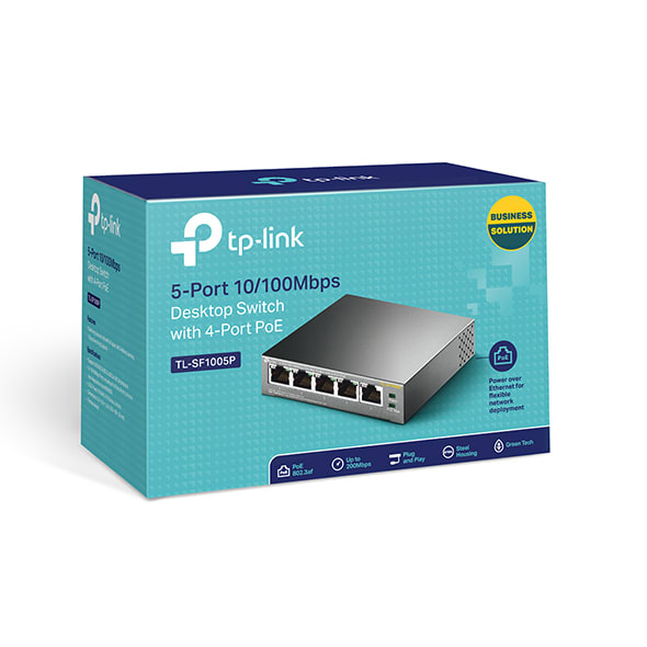 SWITCH TPLINK 5 PUERTOS 10/100 MBPS POE (TL-SF1005P)1