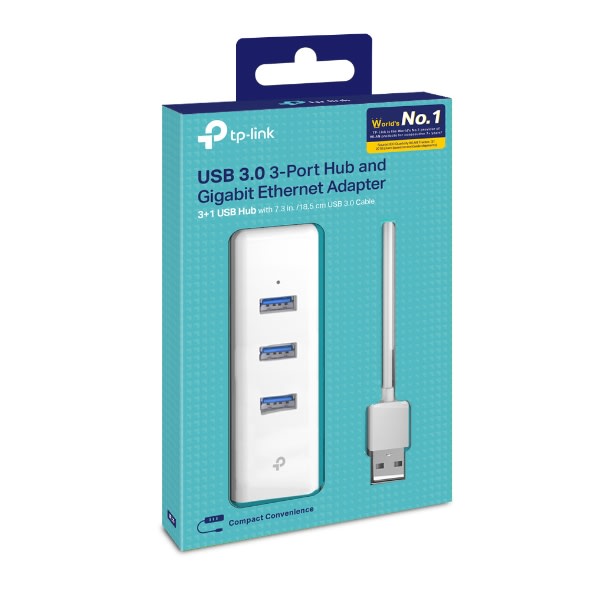 ADAPTADOR TPLINK UE330 USB CON HUB DE 3 PUERTOS USB 3.0 Y ADAPTADOR ETHERNET GIGABIT (0101502039)2