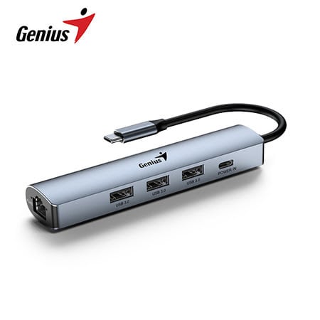 HUB GENIUS USB-C UH-545 GIGABIT ETHERNET 1-USB-C 3-USB-A (31240004400) (NT8)2