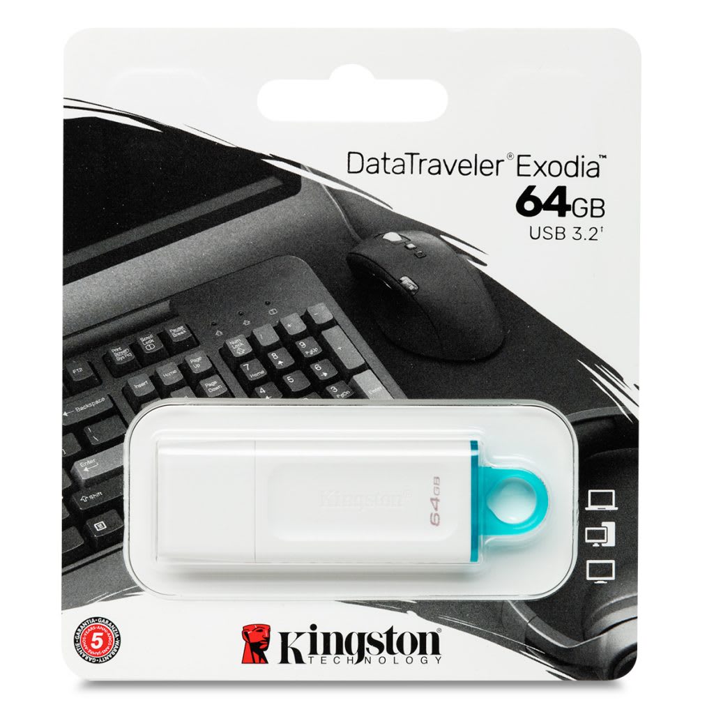MEMORIA USB KINGSTON DATATRAVELER EXODIA 64GB, 3.2 (KC-U2G64-5R) (NT4) 0