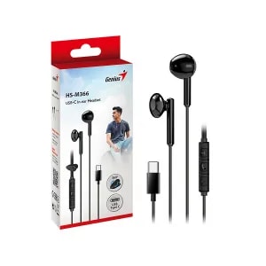AUDIFONOS GENIUS HS-M366 IN-EAR USB-C 14.2MM CLIP GIRATORIO BLACK (31710033400) (NT8)2