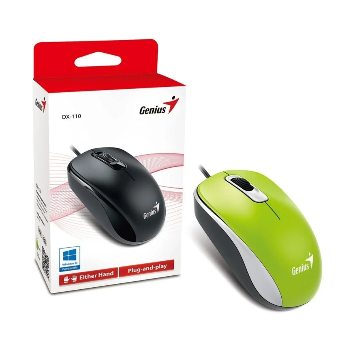 MOUSE GENIUS DX-110 USB OPTICO 1000 DPI GREEN (31010116105) (NT8) 0