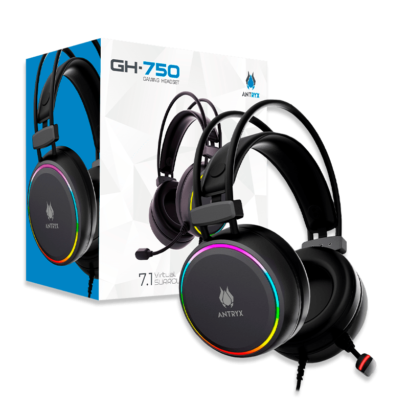 AUDIFONO C/MICROFONO ANTRYX GH-750 7.1 VIRTUAL, USB (AGH-750G7R) 0