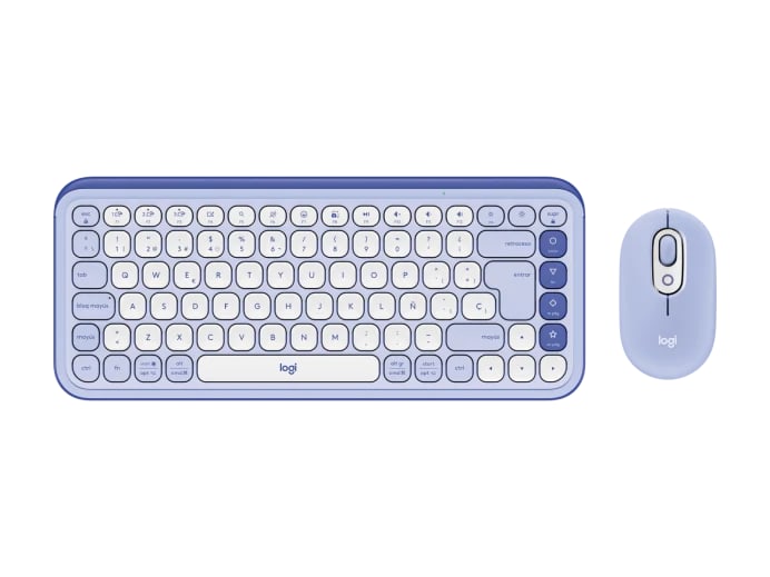 TECLADO LOGITECH + MOUSE POP ICON BLUETOOTH/WIRELESS SP COPILOT LILA (920-013054) (NT8) 0