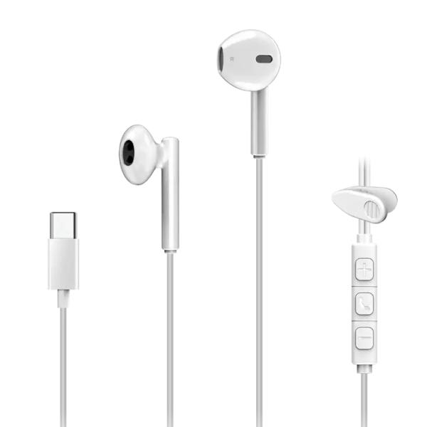 AUDIFONOS GENIUS HS-M366 IN-EAR USB-C 14.2MM CLIP GIRATORIO WHITE (31710033401) (NT8)2