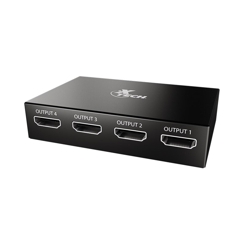 MULTIPLICADOR HDMI XTECH DE 4 PUERTOS CON ALIMENTACION (XHA-420) 0