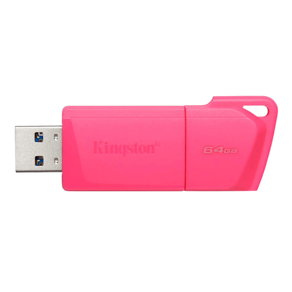 MEMORIA USB KINGSTON 64GB, 3.2 GEN 1, USB-A, ROSADO NEON (KC-U2L64-7LN) 0