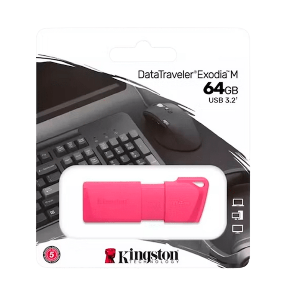 MEMORIA USB KINGSTON 64GB, 3.2 GEN 1, USB-A, ROSADO NEON (KC-U2L64-7LN)3