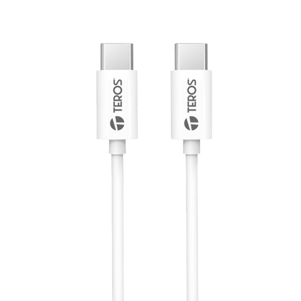 CABLE USB TEROS TE-70209W, TIPO-C A TIPO-C, 3A, 60W, BLANCO (TE-70209W) 0