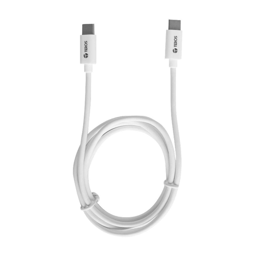 CABLE USB TEROS TE-70209W, TIPO-C A TIPO-C, 3A, 60W, BLANCO (TE-70209W) (NT4)2