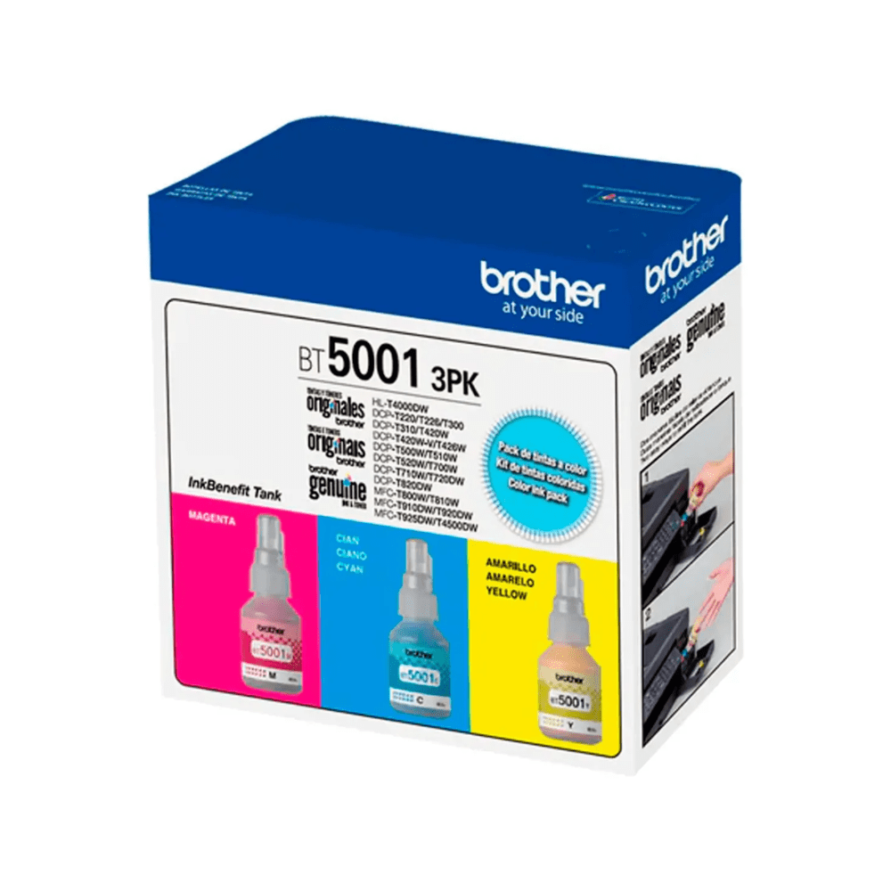 PAQUETE DE CARTUCHOS DE TINTA BROTHER BT5001 ULTRA RENDIMIENTO INYECCIÓN DE TINTA (BT50013PK) (NT7)2