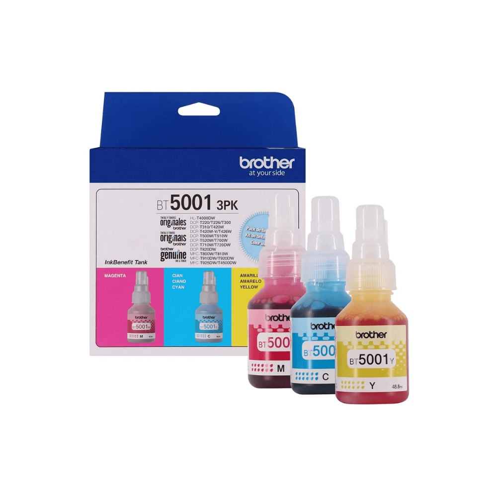PAQUETE DE CARTUCHOS DE TINTA BROTHER BT5001 ULTRA RENDIMIENTO INYECCIÓN DE TINTA (BT50013PK) (NT7)4