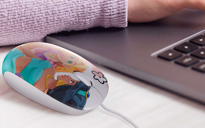 MOUSE CABLEADO XTECH ED PRINCESAS DE DISNEY (XTM-D406PS)4