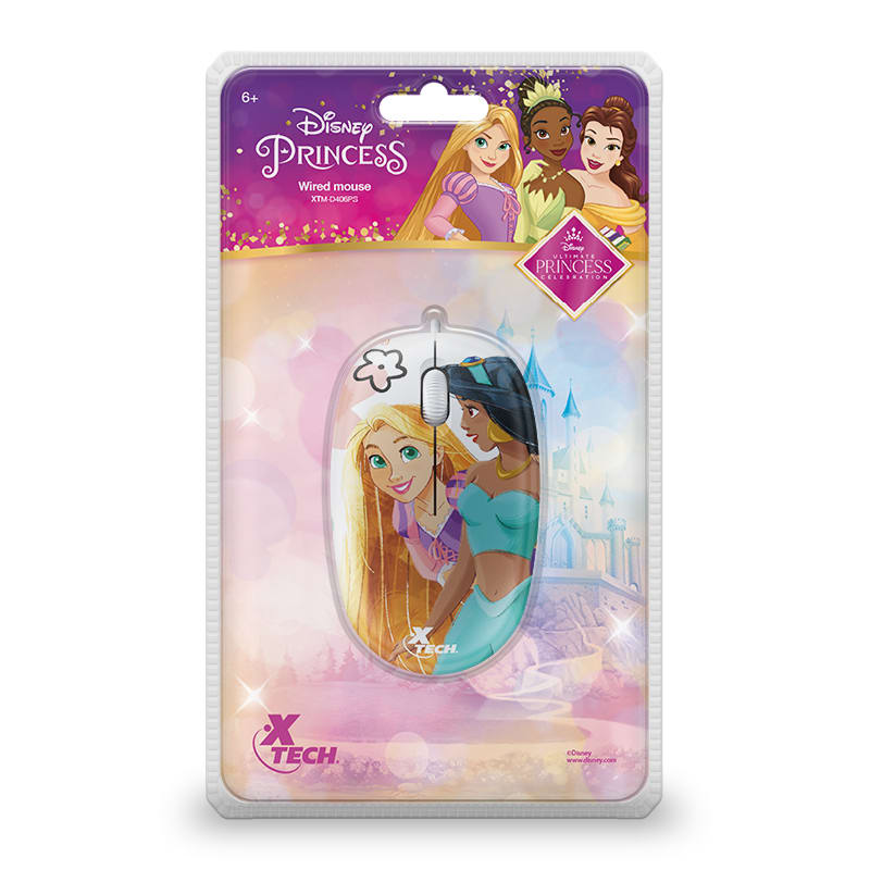 MOUSE CABLEADO XTECH ED PRINCESAS DE DISNEY (XTM-D406PS)6