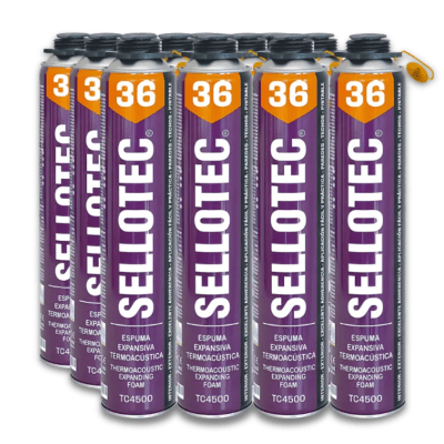 ESPUMA POLIURETANO PROYECTADA SELLOTEC PACK 12 UNIDADEs