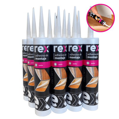 ADHESIVO DE MONTAJE EN TUBO PACK 12 UND. REX