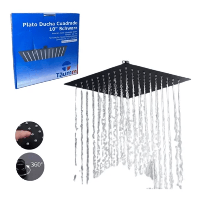PLATO DUCHA CUADRADO NEGRO MATE