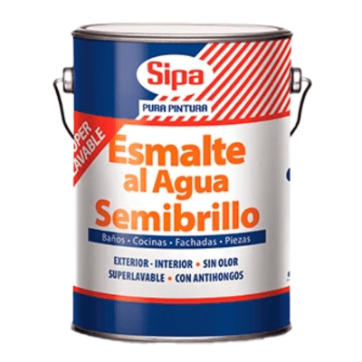 ESMALTE AL AGUA SEMIBRILLO BLANCO GALON SIPA