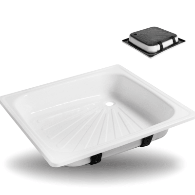 PLATO DE DUCHA METALICO ENLOZADO BLANCO