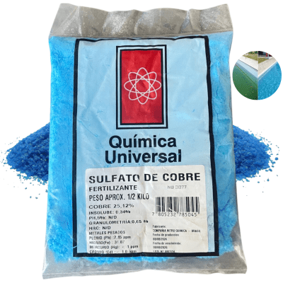 SULFATO DE COBRE PARA PISCINA ALGUICIDA FERTILIZANTE 1/2 KG