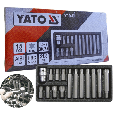 JUEGO PUNTAS DESTORNILLADOR RIBE 15PCS YATO