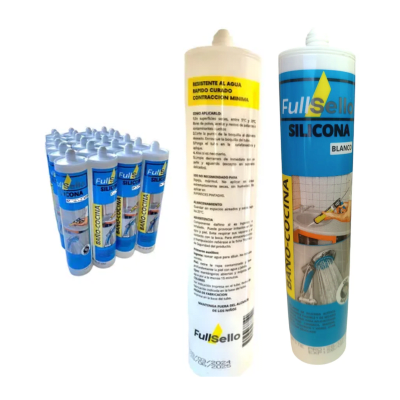 Silicona Baño Cocina Antihongo Acetica Blanca Pack 24u1