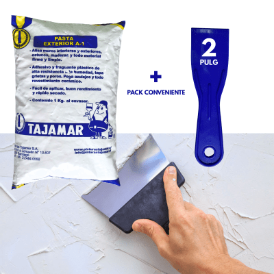 PASTA MURO EXTERIOR A-1 TAJAMAR 1KG + ESPATULA1