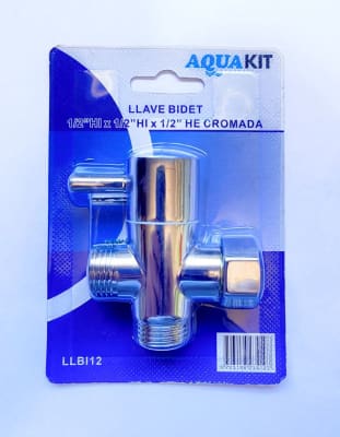 Llave Paso Bidet Ducha Taza Wc 1/2hi X 1/2hi X 1/2he. Cromo