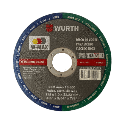 DISCO CORTE ACERO INOXIDABLE 4 1/2