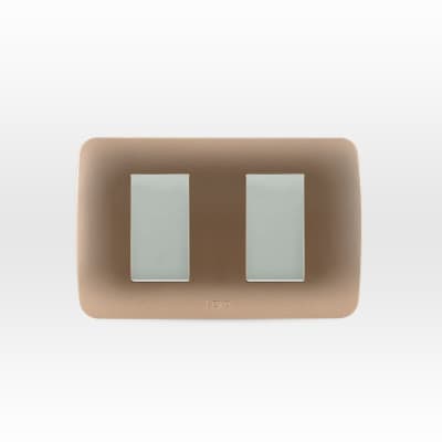 INTERRUPTOR BEIGE/TITANIO ARMADO DOBLE LEXO1