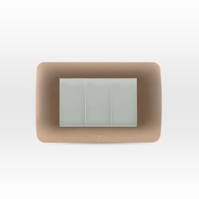 INTERRUPTOR BEIGE/TITANIO ARMADO TRIPLE LEXO1