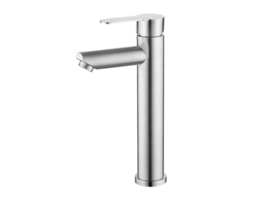 Llave Lavamanos Monomando Alto Acero Inoxidable Taumm