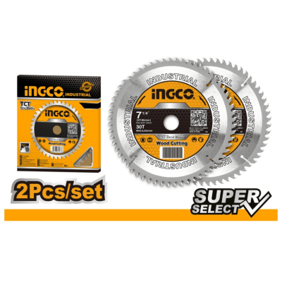 Set 2 Pcs Disco Sierra Circular 185mm Ingco Tsb118510