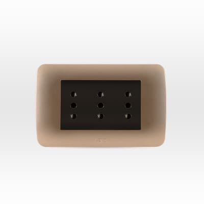 TOMACORRIENTE CAFE/TITANIO ARMADO TRIPLEX1