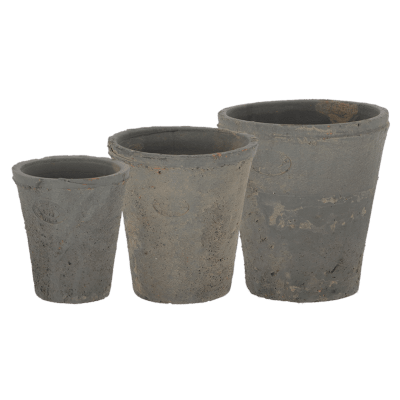 MACETERO GREDA REDONDO FLACO GRIS
