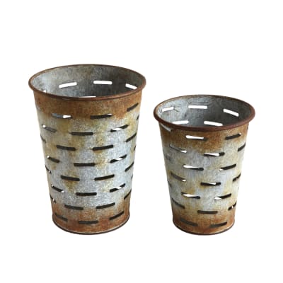 Balde metálico efecto óxido