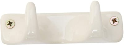 PERCHA CERAMICA BLANCA 2 GANCHOS.