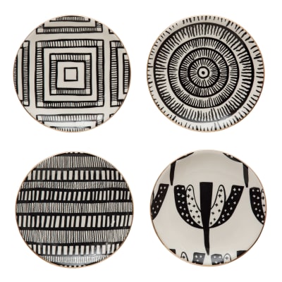 Plato diseño blanco y negro