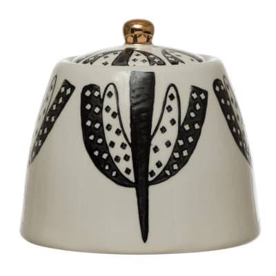 Azucarero diseño blanco y negro