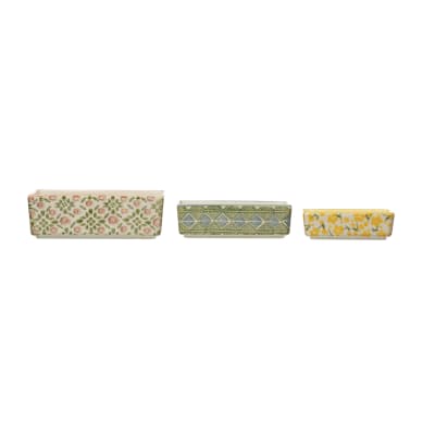 Pote rectangular cerámica colores
