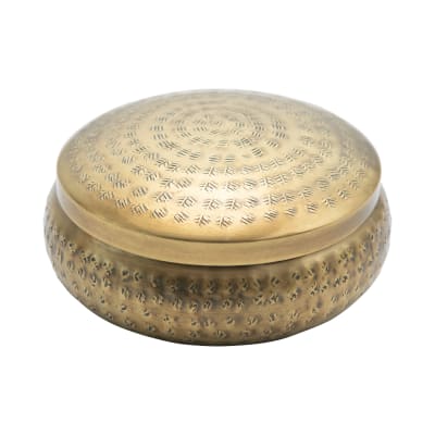 Caja dorada con tapa