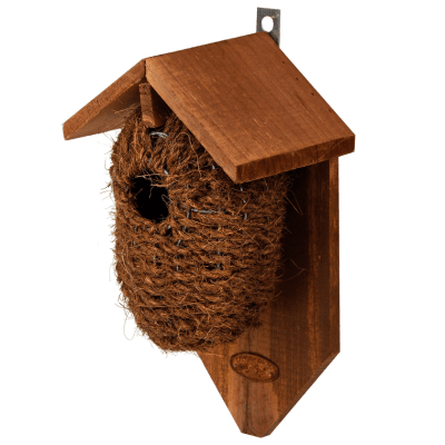 CASA PAJAROS CON TECHO Y RESPALDO