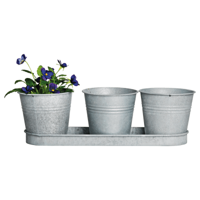 BALDE ZINC SET 3 EN BANDEJA