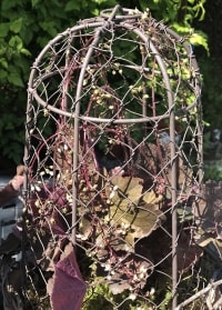 Macetero greda con campana metálica2