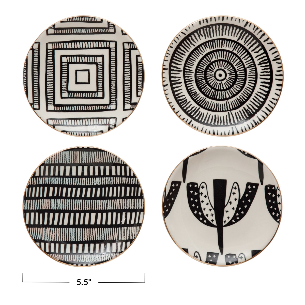 Plato diseño blanco y negro2